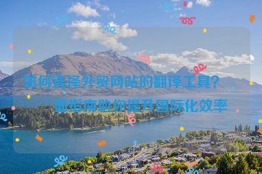 如何選擇外貿(mào)網(wǎng)站的翻譯工具？全面指南助你提升國際化效率