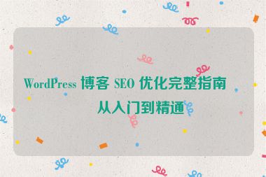 WordPress 博客 SEO 優(yōu)化完整指南，從入門到精通
