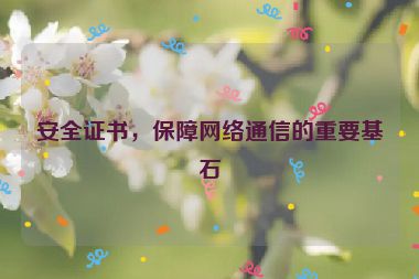 安全證書，保障網(wǎng)絡(luò)通信的重要基石