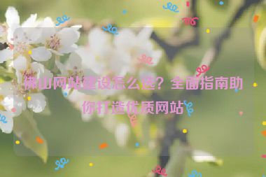 佛山網(wǎng)站建設(shè)怎么選？全面指南助你打造優(yōu)質(zhì)網(wǎng)站