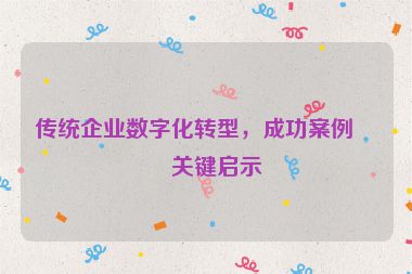 傳統(tǒng)企業(yè)數(shù)字化轉(zhuǎn)型，成功案例與關(guān)鍵啟示