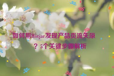 如何用Hotjar發(fā)現(xiàn)產(chǎn)品頁流失原因？5個(gè)關(guān)鍵步驟解析