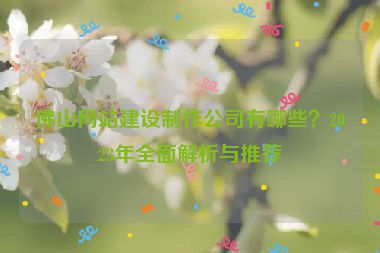 佛山網(wǎng)站建設(shè)制作公司有哪些？2023年全面解析與推薦