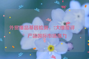 外貿(mào)爆品基因檢測(cè)，7大維度評(píng)估產(chǎn)品國(guó)際市場(chǎng)潛力