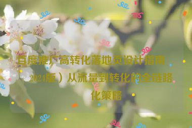 百度推廣高轉(zhuǎn)化落地頁設(shè)計指南(2024版)從流量到轉(zhuǎn)化的全鏈路優(yōu)化策略