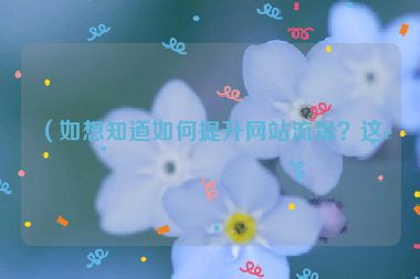 （如想知道如何提升網(wǎng)站流量？這里有答案）
