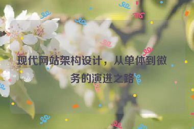 現(xiàn)代網(wǎng)站架構設計，從單體到微服務的演進之路