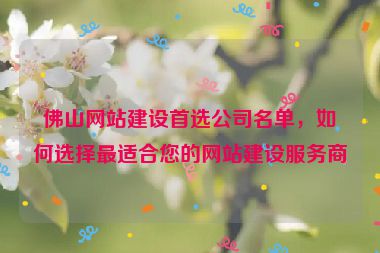 佛山網(wǎng)站建設(shè)首選公司名單，如何選擇最適合您的網(wǎng)站建設(shè)服務(wù)商