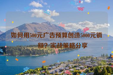 如何用500元廣告預(yù)算創(chuàng)造5000元銷售額？實(shí)戰(zhàn)策略分享