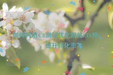 如何利用A/B測試優(yōu)化網(wǎng)站CTA按鈕，提升轉(zhuǎn)化率？