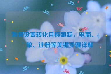 如何設置轉(zhuǎn)化目標跟蹤，電商、表單、注冊等關鍵步驟詳解