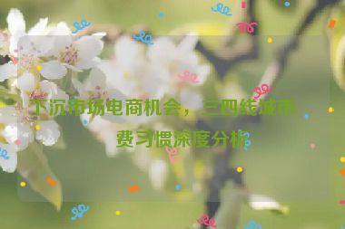 下沉市場電商機會，三四線城市消費習慣深度分析
