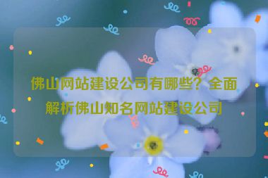 佛山網(wǎng)站建設(shè)公司有哪些？全面解析佛山知名網(wǎng)站建設(shè)公司