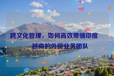 跨文化管理，如何高效帶領(lǐng)印度、越南的外貿(mào)業(yè)務(wù)團(tuán)隊(duì)
