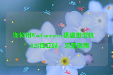 如何用WooCommerce搭建重型機(jī)械B2B獨(dú)立站，完整指南