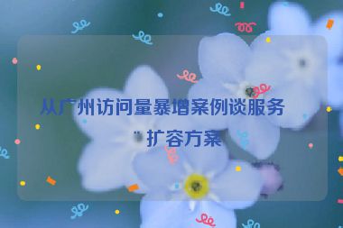 從廣州訪問量暴增案例談服務器擴容方案