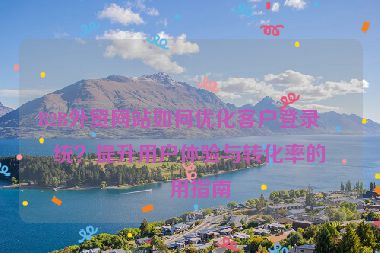 B2B外貿(mào)網(wǎng)站如何優(yōu)化客戶登錄系統(tǒng)？提升用戶體驗(yàn)與轉(zhuǎn)化率的實(shí)用指南