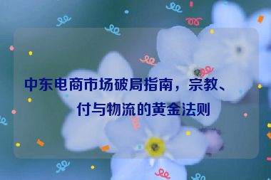 中東電商市場(chǎng)破局指南，宗教、支付與物流的黃金法則