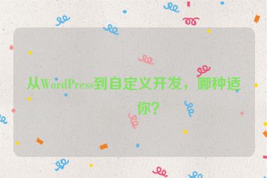 從WordPress到自定義開發(fā)，哪種適合你？