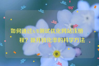 如何通過A/B測試優(yōu)化網(wǎng)站注冊流程？提升轉(zhuǎn)化率的科學(xué)方法