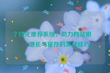 個性化推薦系統(tǒng)，助力網(wǎng)站用戶增長與留存的實戰(zhàn)技巧