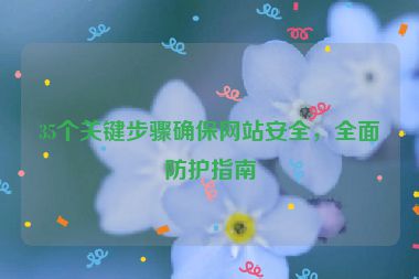 35個關(guān)鍵步驟確保網(wǎng)站安全，全面防護指南