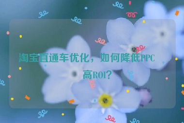 淘寶直通車優(yōu)化，如何降低PPC提高ROI？