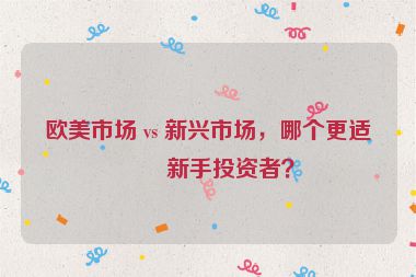 歐美市場 vs 新興市場，哪個更適合新手投資者？