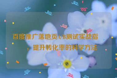 百度推廣落地頁(yè)A/B測(cè)試實(shí)戰(zhàn)指南，提升轉(zhuǎn)化率的科學(xué)方法