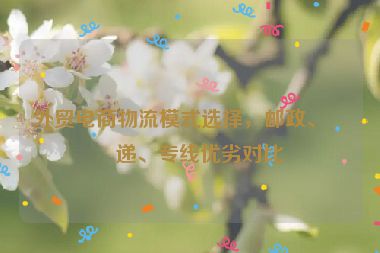 外貿(mào)電商物流模式選擇，郵政、快遞、專線優(yōu)劣對(duì)比
