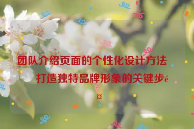 團隊介紹頁面的個性化設計方法，打造獨特品牌形象的關鍵步驟