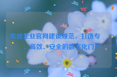 集團企業(yè)官網(wǎng)建設規(guī)范，打造專業(yè)、高效、安全的數(shù)字化門戶