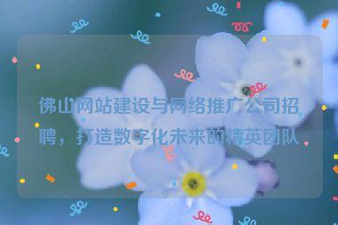 佛山網(wǎng)站建設(shè)與網(wǎng)絡(luò)推廣公司招聘，打造數(shù)字化未來的精英團(tuán)隊(duì)