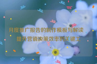 月度推廣報告的制作模板與解讀，提升營銷決策效率的關(guān)鍵工具