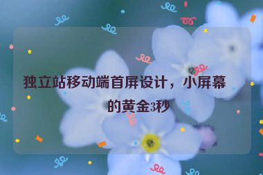 獨(dú)立站移動(dòng)端首屏設(shè)計(jì)，小屏幕上的黃金3秒