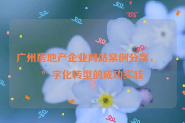 廣州房地產(chǎn)企業(yè)網(wǎng)站案例分享，數(shù)字化轉(zhuǎn)型的成功實(shí)踐