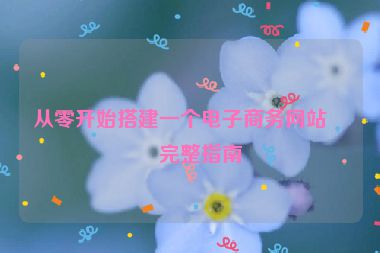 從零開始搭建一個電子商務網(wǎng)站，完整指南