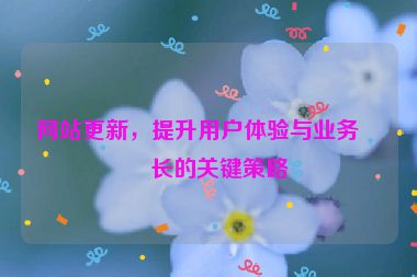 網(wǎng)站更新，提升用戶體驗(yàn)與業(yè)務(wù)增長(zhǎng)的關(guān)鍵策略