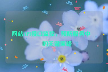 網(wǎng)站API接口監(jiān)控，預(yù)防服務(wù)中斷的關(guān)鍵策略