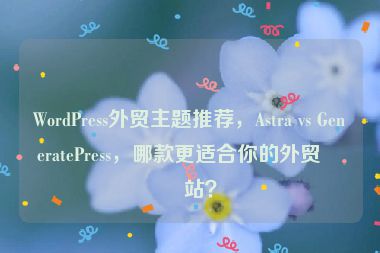 WordPress外貿(mào)主題推薦，Astra vs GeneratePress，哪款更適合你的外貿(mào)網(wǎng)站？