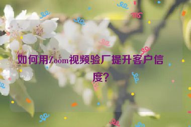 如何用Zoom視頻驗(yàn)廠提升客戶信任度？