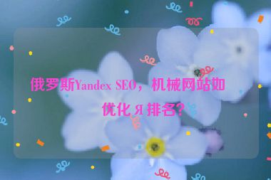 俄羅斯Yandex SEO，機械網(wǎng)站如何優(yōu)化Я排名？