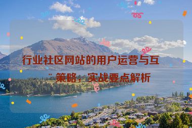 行業(yè)社區(qū)網(wǎng)站的用戶運(yùn)營(yíng)與互動(dòng)策略，實(shí)戰(zhàn)要點(diǎn)解析